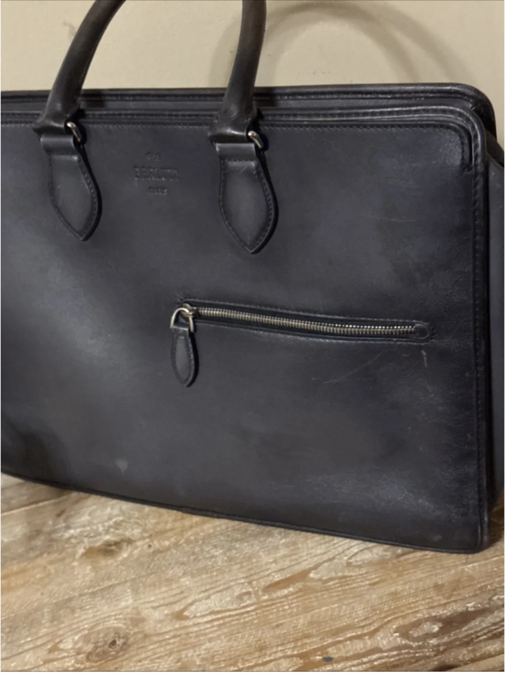 BERLUTI Briefcase Un Jour Venezia Calf Leather NO Shoulder Strap